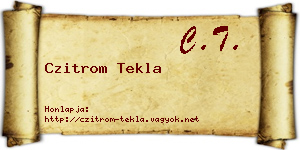 Czitrom Tekla névjegykártya